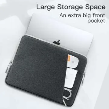 JETech Laptop Sleeve for 13.3-Inch MacBook Air/Pro, 14-Inch MacBook Pro M4 / M3 / M2 / M1 2021-2024, 13-13.6 Inch Notebook, Waterproof Shock Resistant Bag Case with Accessory Pocket (Dark Grey)
