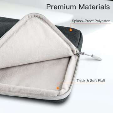 JETech Laptop Sleeve for 13.3-Inch MacBook Air/Pro, 14-Inch MacBook Pro M4 / M3 / M2 / M1 2021-2024, 13-13.6 Inch Notebook, Waterproof Shock Resistant Bag Case with Accessory Pocket (Dark Grey)