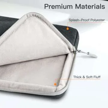 JETech Laptop Sleeve for 13.3-Inch MacBook Air/Pro, 14-Inch MacBook Pro M4 / M3 / M2 / M1 2021-2024, 13-13.6 Inch Notebook, Waterproof Shock Resistant Bag Case with Accessory Pocket (Dark Grey)