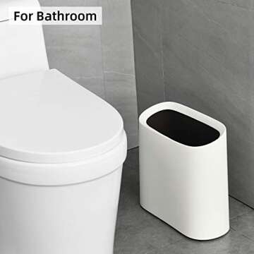 SUBEKYU 2.3 Gal Slim Trash Can for Kitchen & Office