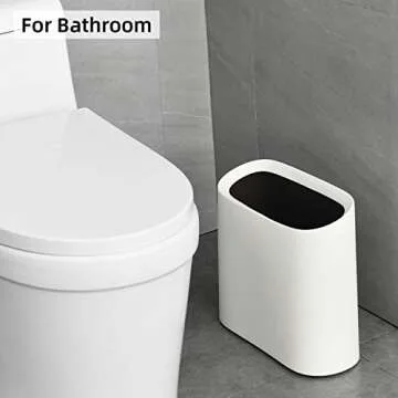 SUBEKYU 2.3 Gal Slim Trash Can for Kitchen & Office