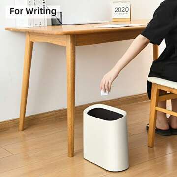SUBEKYU 2.3 Gal Slim Trash Can for Kitchen & Office