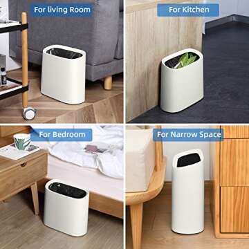 SUBEKYU 2.3 Gal Slim Trash Can for Kitchen & Office