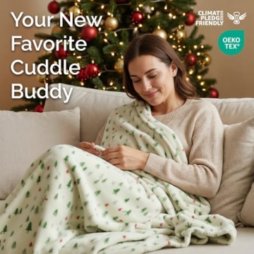 Ultra Soft Fleece Blanket Throw - Christmas Flannel Luxury Blanket - Lightweight & Breathable