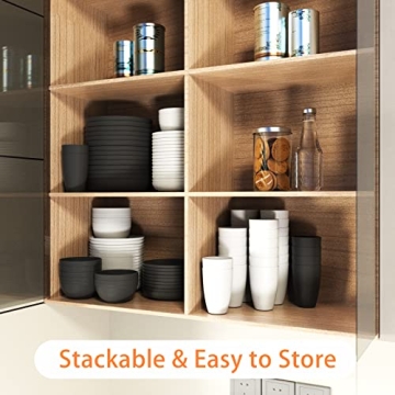 Hanmfei Unbreakable Plastic Dinnerware Set for 4