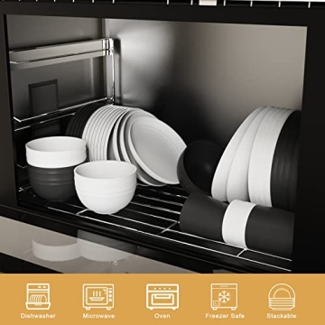 Hanmfei Unbreakable Plastic Dinnerware Set for 4