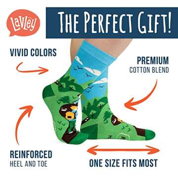 I'd Rather Be - Funny Socks For Men & Women - Gifts For Golf, Hunting, Camping, Hiking, Outdoors, Sp...