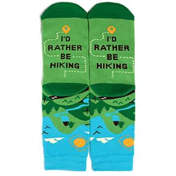 I'd Rather Be - Funny Socks For Men & Women - Gifts For Golf, Hunting, Camping, Hiking, Outdoors, Sports Unisex Adult (US, Alpha, One Size, Regular, Regular, Hiking)