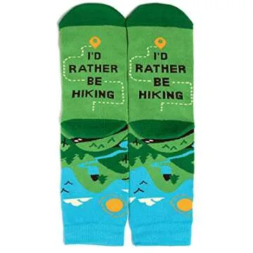 I'd Rather Be - Funny Socks For Men & Women - Gifts For Golf, Hunting, Camping, Hiking, Outdoors, Sports Unisex Adult (US, Alpha, One Size, Regular, Regular, Hiking)