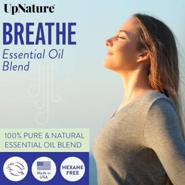 UpNature Breathe Essential Oil for Diffusers for Home - Huge 2oz - Essential Oils for Humidifiers Re...