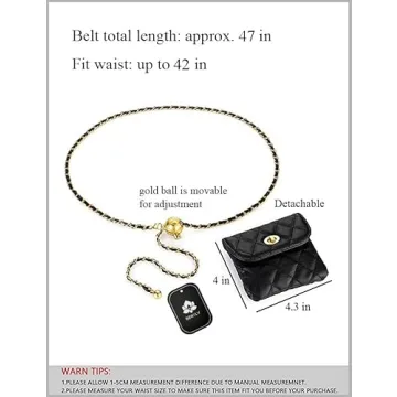 BEMYLV Vegan Leather Chain Belt Bag for Women