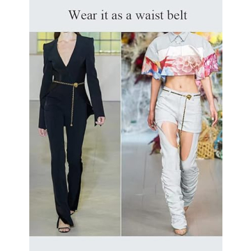 BEMYLV Vegan Leather Chain Belt Bag for Women