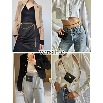 BEMYLV Vegan Leather Chain Belt Bag for Women