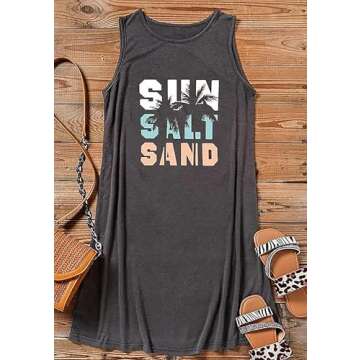 Stylish Sun Salt Sand Coconut Tree Tank Mini Dress