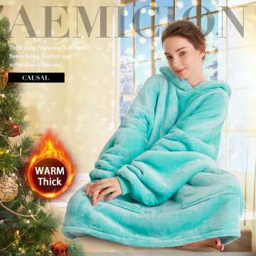 Cozy Aemicion Oversized Sherpa Hoodie Blanket
