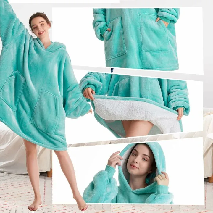 Cozy Aemicion Oversized Sherpa Hoodie Blanket