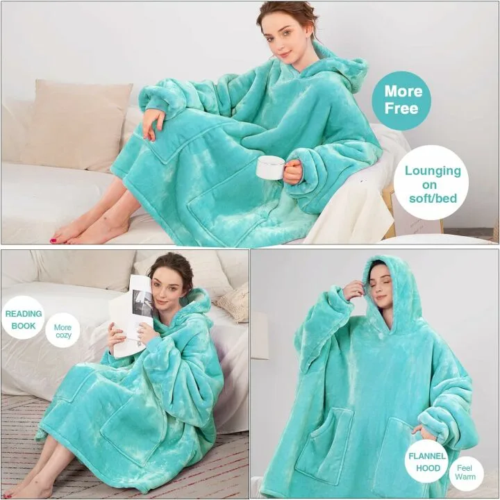 Cozy Aemicion Oversized Sherpa Hoodie Blanket
