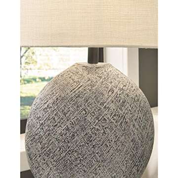 Signature Design by Ashley Harif Paper 26" Table Lamp withTextured Base, Beige