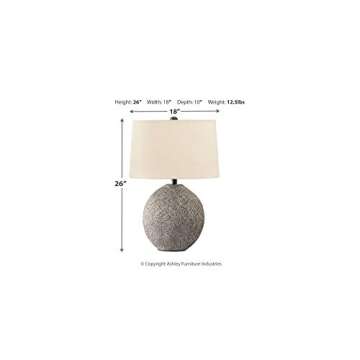 Signature Design by Ashley Harif Paper 26" Table Lamp withTextured Base, Beige