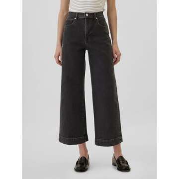 GAP Women's High Rise Wide Leg Cropped Jeans