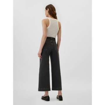 GAP Women's High Rise Wide Leg Cropped Jeans