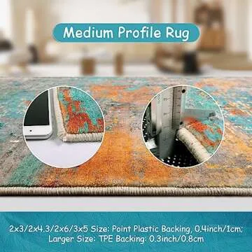 Lahome Modern Abstract Area Rug - 3x5 Soft Rug for Bedroom Non Slip Living Room Mat, Machine Washable Contemporary Throw Carpet for Office Front Door Entrance Way Kitchen Playroom, Rosy Clouds