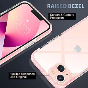 MILPROX Compatible for iPhone 13 Clear Case (2021), Crystal Transparent Cover Shockproof Protective ...