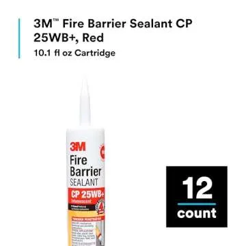 3M Fire Barrier Sealant CP 25WB+, Red Color, One-Component, Gun-Grade, Latex-Based, Intumescent Mate...