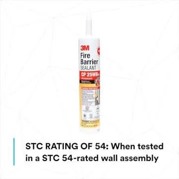 3M Fire Barrier Sealant CP 25WB+, Red Color, One-Component, Gun-Grade, Latex-Based, Intumescent Material, 10.1 fl oz Cartridge