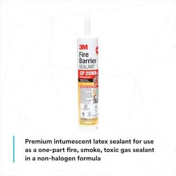 3M Fire Barrier Sealant CP 25WB+, Red Color, One-Component, Gun-Grade, Latex-Based, Intumescent Material, 10.1 fl oz Cartridge