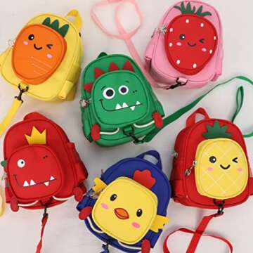 Toddler Backpack with Leash, Accmor 4 in 1 Baby Dinosaur Backpacks with Anti Lost Wrist Link, Cute Child Harness Bag Leash for Outdoor, Mini Back Pack Rope Tether Rein for Boys Girls Aged 1-3 Years