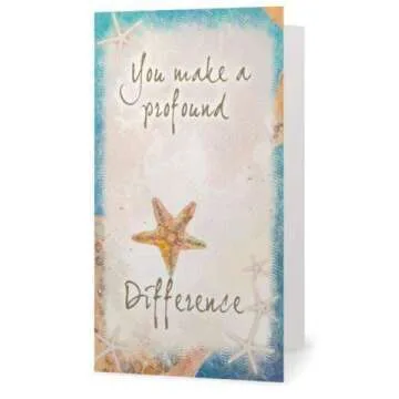 Smiling Wisdom - Starfish Story Appreciation Small Keepsake Card and Keychain Gift Set - You Make a Profound Difference - Ornate Swirl Keychain