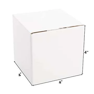 Peohud 40 Pack Small Shipping Boxes, 4 x 4 x 4 Inches White Corrugated Cardboard Box, Mailing Box fo...