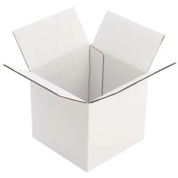 Peohud 40 Pack Small Shipping Boxes, 4 x 4 x 4 Inches White Corrugated Cardboard Box, Mailing Box for Shipping, Packing Storage, Gift Box, Recyclable