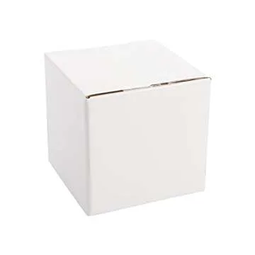 Peohud 40 Pack Small Shipping Boxes, 4 x 4 x 4 Inches White Corrugated Cardboard Box, Mailing Box for Shipping, Packing Storage, Gift Box, Recyclable