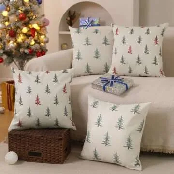 Christmas Tree Decorative Pillow Covers Set of 2