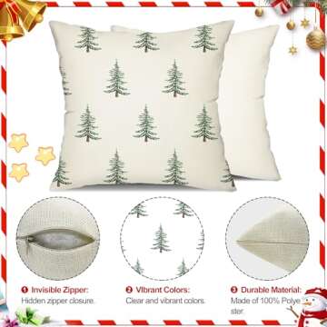 Christmas Tree Decorative Pillow Covers Set of 2