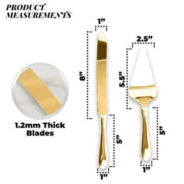 Elegant Gold Wedding Cake Knife and Server Set for All Occasions