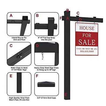 Vinyl PVC Real Estate Sign Post - Durable & Stylish