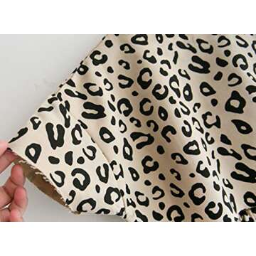 Toddler Baby Girls Leopard Print Summer Clothes Set T-Shirt and Short Pants 2pcs Outfits (2-Apricot, 2T)