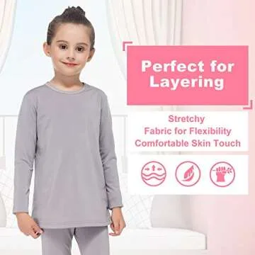 Subuteay Kids Fleece Lined Thermal Tops for Winter