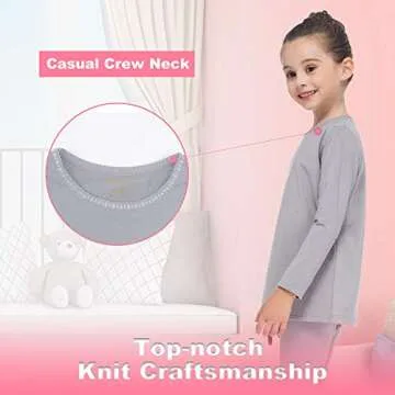 Subuteay Kids Fleece Lined Thermal Tops for Winter