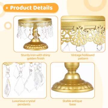 3 Pcs Gold Cake Stand Set for Elegant Dessert Displays