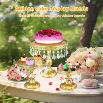 3 Pcs Gold Cake Stand Set for Elegant Dessert Displays