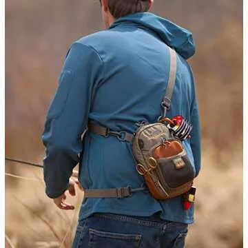 fishpond San Juan Vertical Fly Fishing Chest Pack, Fits up to Two Tackle or Fly Boxes, Lightweight Fishing Bag with Padded Neck Strap – Tidal Blue
