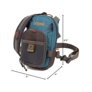 fishpond San Juan Vertical Fly Fishing Chest Pack, Fits up to Two Tackle or Fly Boxes, Lightweight Fishing Bag with Padded Neck Strap – Tidal Blue