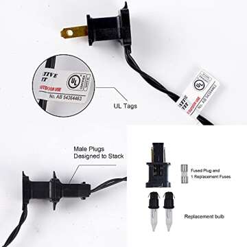 Twinkle Star Halloween Decorations 4 Pcs Jack-o-Lantern Garden Stakes, 15.75 Inch 20-Count High-Voltage Bulb Lighted Pumpkins, Light Up DIY Pumpkin Stake Garden Yard Tree Indoor Outdoor Ornament