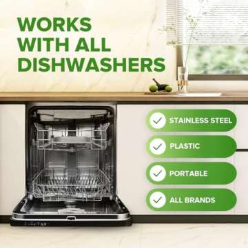 Heavy Duty Dishwasher Cleaner and Deodorizer Tablets, Descaler, Deep Cleaning, Natural Odor and Smell Remover, Calcium, Limescale, Hard Water Marks, Grease, Septic Safe Pods (12 Tabs - 1 Yr Supply)