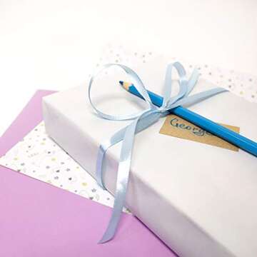 Light Blue Ribbon 1/4 Inches 36 Yards Satin Roll Perfect for Art, Wedding, Wreath, Baby Shower, Pack...