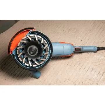 7 Inch Concrete Grinder Set, with Dust Extraction Shroud and Diamond Grinding Wheel